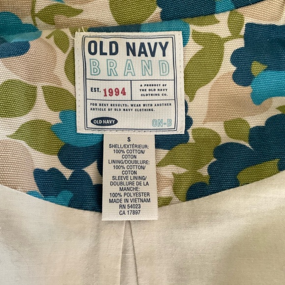 Vintage Y2K Old Navy Retro 60’s Style Floral Print Trench Coat, Women’s Sz S - Picture 10 of 11